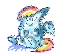 Size: 1024x768 | Tagged: artist:dizzee-toaster, derpibooru import, fluffy, rainbow dash, safe, simple background, solo, white background