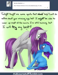 Size: 2550x3300 | Tagged: artist:noodlefreak88, ask, derpibooru import, dialogue, mlp oc ask blog, oc, oc:naki stoneheart, oc:ramona, safe, tumblr, unofficial characters only