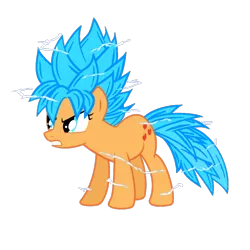 Size: 894x894 | Tagged: applejack, artist:jordanb22, derpibooru import, dragon ball z, edit, safe, solo, super saiyan blue, super saiyan god super saiyan