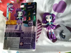 Size: 2592x1944 | Tagged: safe, derpibooru import, pinkie pie, rarity, pony, equestria girls, blanket, box, clothes, doll, equestria girls minis, irl, photo, skirt, toy