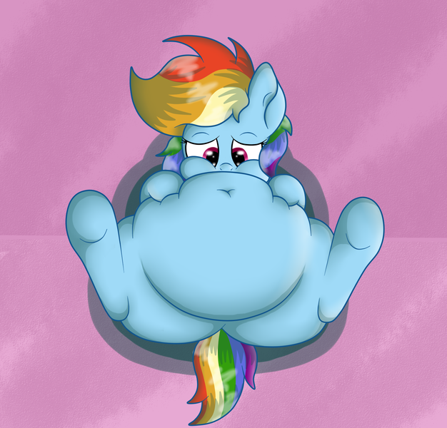 Size: 1441x1381 | Tagged: artist:dullpoint, belly, belly button, big belly, derpibooru import, fat, obese, rainbow dash, solo, suggestive, tubby wubby pony waifu, tumblr