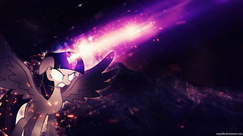 Size: 1920x1080 | Tagged: dead source, safe, artist:kysss90, artist:taigalife, derpibooru import, twilight sparkle, twilight sparkle (alicorn), alicorn, pony, abstract background, angry, blank eyes, female, glowing eyes, grunge, magic, magic overload, mare, mountain, solo, sparks, vector, wallpaper