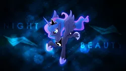 Size: 2560x1440 | Tagged: safe, artist:fillynix-artz, artist:pinkiemina, derpibooru import, princess luna, alicorn, pony, female, mare, solo, stars, vector, wallpaper