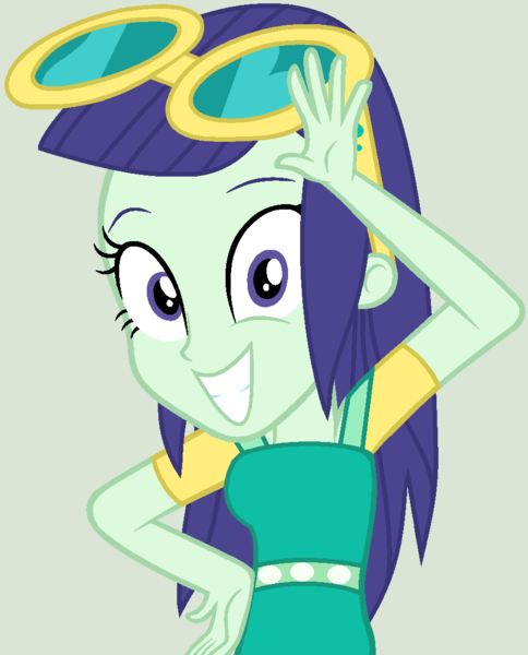 Size: 913x1132 | Tagged: safe, artist:appimena, derpibooru import, blueberry cake, equestria girls, solo, sunglasses