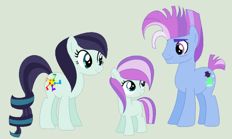 Size: 856x514 | Tagged: artist:deppressedunicorn, coloratura, derpibooru import, family, female, limelight, limerara, male, oc, oc:spot light, offspring, parent:coloratura, parent:limelight, parents:limerara, safe, shipping, straight