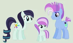 Size: 856x514 | Tagged: artist:deppressedunicorn, coloratura, derpibooru import, family, female, limelight, limerara, male, oc, oc:spot light, offspring, parent:coloratura, parent:limelight, parents:limerara, safe, shipping, straight