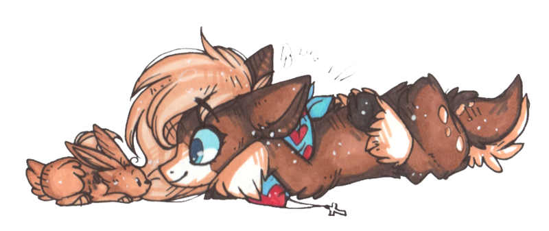 Size: 940x396 | Tagged: safe, artist:tayga-niko-j, artist:tenebristayga, derpibooru import, oc, unofficial characters only, earth pony, pony, rabbit, animal, earth pony oc, image, lying down, png, prone, simple background, solo, transparent background, unshorn fetlocks