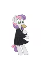 Size: 1440x2560 | Tagged: safe, artist:trickydick, derpibooru import, sweetie belle, bread, clothes, food, school uniform, solo, toast