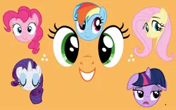 Size: 1152x720 | Tagged: applejack, background pony applejack, derpibooru import, floppy ears, fluttershy, literal, mane six, pinkie pie, pun, rainbow dash, rarity, safe, twilight sparkle, visual pun, wallpaper