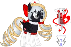 Size: 754x499 | Tagged: safe, artist:thunderboltx33, derpibooru import, oc, oc:nighthaunt, unofficial characters only, bat pony, pony, clothes, cutie mark, female, nurse, simple background, solo, stockings, transparent background