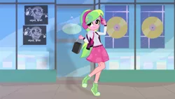 Size: 3840x2160 | Tagged: safe, artist:darthlena, derpibooru import, lemon zest, equestria girls, friendship games, bullet for my valentine, casual, clothes, converse, necktie, shoes, sneakers, solo