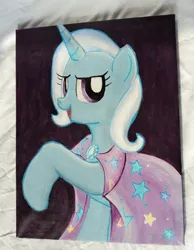 Size: 800x1029 | Tagged: safe, artist:flutteryay56, derpibooru import, trixie, pony, unicorn, female, mare, photo, solo, traditional art