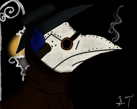 Size: 447x355 | Tagged: grimdark, artist:silversthreads, derpibooru import, oc, unofficial characters only, pony, plague doctor, plague doctor mask, solo