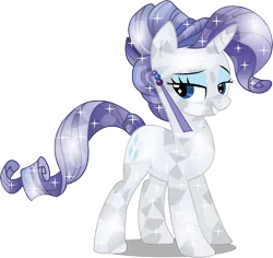 Size: 2664x2520 | Tagged: safe, artist:infinitewarlock, derpibooru import, rarity, crystal pony, pony, crystal rarity, crystallized, simple background, solo, transparent background, vector