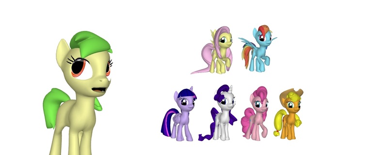 Size: 1496x600 | Tagged: safe, derpibooru import, applejack, fluttershy, pinkie pie, rainbow dash, rarity, twilight sparkle, twilight sparkle (alicorn), oc, alicorn, pony, pony creator, 3d, female, mane six, mare, ponylumen, simple background, white background