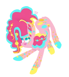 Size: 720x800 | Tagged: safe, artist:vanillaswirl6, derpibooru import, pinkie pie, open mouth, rainbow power, simple background, solo, transparent background