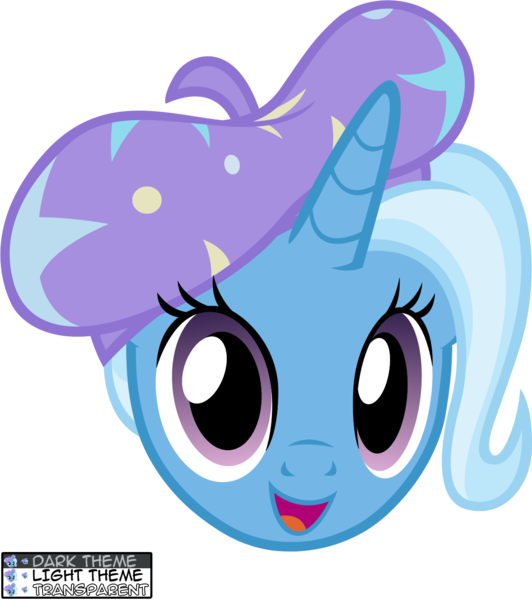 Size: 1274x1438 | Tagged: safe, artist:badumsquish, derpibooru import, trixie, pony, unicorn, derpibooru, :d, badge, beret, best pony, bust, concept art, cute, derpibooru badge, diatrixes, female, grin, happy, looking at you, meta, portrait, simple background, solo, transparent background, vector