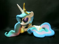 Size: 4320x3240 | Tagged: artist:earthenpony, custom, deal with it, derpibooru import, irl, photo, princess celestia, safe, sculpey, sculpture, solo, sunglasses