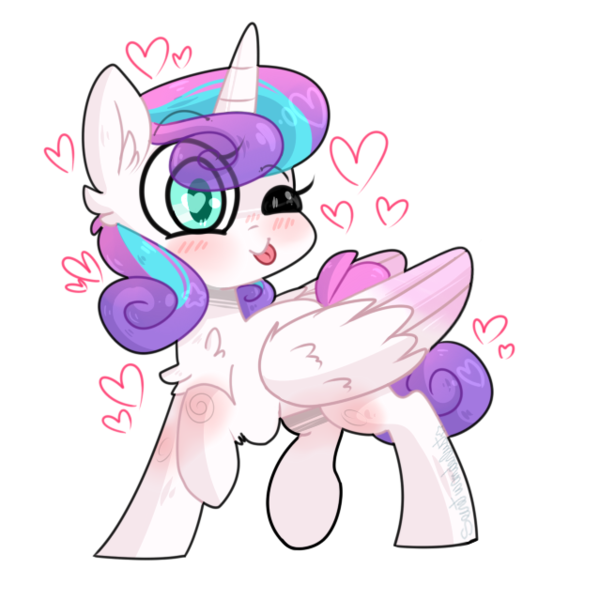 Size: 655x639 | Tagged: safe, artist:secretwanderlust, derpibooru import, princess flurry heart, spoiler:s06, :p, blushing, chest fluff, cute, ear fluff, eye clipping through hair, filly flurry heart, flurrybetes, heart, heart eyes, leg fluff, older, older flurry heart, one eye closed, simple background, solo, tongue out, transparent background, wing fluff, wingding eyes, wink