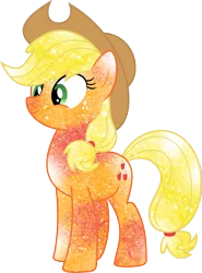 Size: 768x1040 | Tagged: safe, artist:digiradiance, artist:mortris, derpibooru import, applejack, galaxy, simple background, solo, transparent background, vector