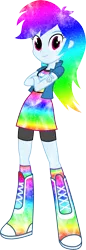 Size: 4209x12280 | Tagged: safe, artist:digiradiance, artist:starbolt-81, derpibooru import, rainbow dash, equestria girls, absurd file size, absurd resolution, galaxy, simple background, solo, transparent background, vector