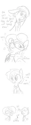 Size: 792x3168 | Tagged: safe, artist:tjpones, derpibooru import, oc, unofficial characters only, pony, comic, doodle, gay, glasses, grayscale, hat, lies, male, monochrome, necktie, simple background, stars, what a twist, white background