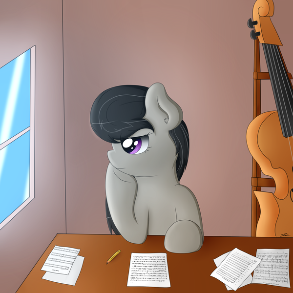 Size: 2000x2000 | Tagged: artist:fluttair, bored, derpibooru import, octavia melody, safe, solo