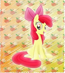 Size: 5393x6078 | Tagged: absurd resolution, adorabloom, apple, apple bloom, artist:rainbownspeedash, cute, derpibooru import, food, looking at you, older, open mouth, part of a set, safe, sitting, smiling, solo