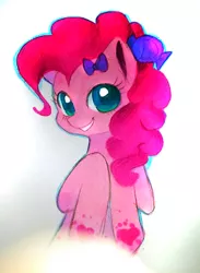 Size: 556x759 | Tagged: artist:jacky-bunny, bow, derpibooru import, hair bow, markers, photo, pinkie pie, safe, solo, traditional art