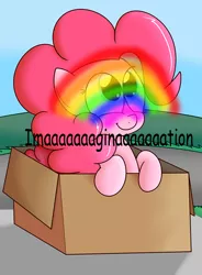 Size: 1000x1361 | Tagged: safe, derpibooru import, pinkie pie, pony, box, idiot box, pony in a box, spongebob squarepants