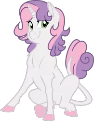 Size: 1804x2315 | Tagged: artist:saturnstar14, classical unicorn, derpibooru import, leonine tail, safe, simple background, solo, sweetie belle, transparent background, unshorn fetlocks