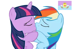 Size: 6000x4063 | Tagged: safe, artist:skipsy, artist:yourfavoritesenpai, derpibooru import, rainbow dash, twilight sparkle, absurd resolution, female, kissing, lesbian, shipping, simple background, transparent, transparent background, twidash, vector