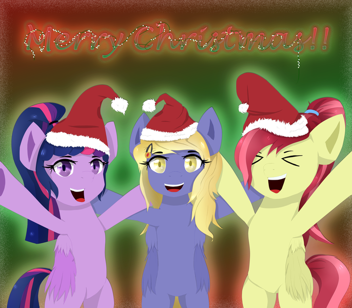 Size: 1024x896 | Tagged: artist:nihithebrony, christmas, derpibooru import, not twilight sparkle, oc, oc:cherry, oc:myrtle, oc:summer, safe, tulpa, unofficial characters only