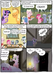 Size: 797x1086 | Tagged: applejack, artist:kturtle, cloudy quartz, comic, comic:the story of granny pie, derpibooru import, granny pie, limestone pie, marble pie, pinkamena diane pie, pinkie pie, portuguese, safe, translation, twilight sparkle