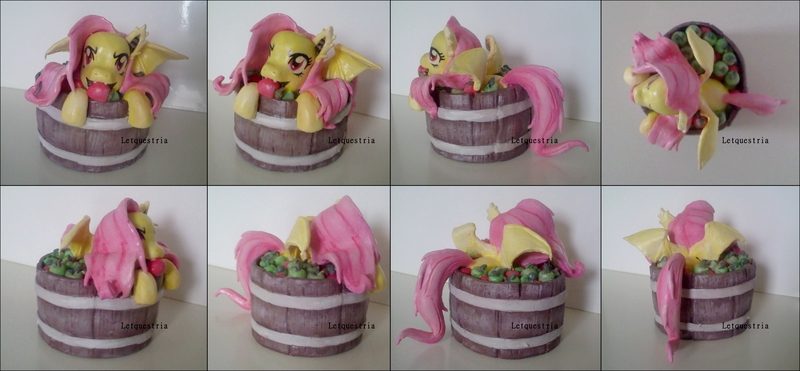 Size: 2588x1200 | Tagged: safe, artist:ltiachan, derpibooru import, fluttershy, bat pony, pony, flutterbat, photos, sculpture