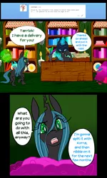 Size: 1200x2000 | Tagged: artist:ryuredwings, changeling, derpibooru import, filly queen chrysalis, hearts and hooves day, oc, oc:tarrlok, queen chrysalis, safe, unofficial characters only
