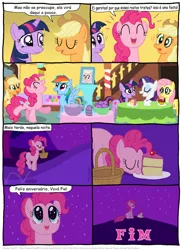 Size: 795x1094 | Tagged: applejack, artist:kturtle, comic, comic:the story of granny pie, derpibooru import, feels, pinkie pie, portuguese, rainbow dash, rarity, safe, translation, twilight sparkle