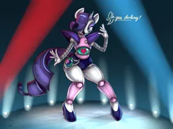 Size: 4255x3168 | Tagged: absurd resolution, anthro, artist:badgerben, clothes, cosplay, costume, derpibooru import, fabulous, hair over one eye, looking at you, mettaton, mettaton ex, open mouth, plantigrade anthro, raribot, rariton, rarity, robot, safe, solo, undertale