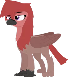 Size: 1024x1169 | Tagged: safe, artist:flicktransition, derpibooru import, oc, oc:scarlett j harp, unofficial characters only, bird, gryphon, beak, bemused, sassy, solo, standing, wings