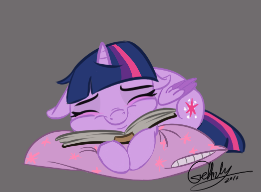 Size: 523x386 | Tagged: safe, artist:rutkotka, derpibooru import, twilight sparkle, twilight sparkle (alicorn), alicorn, pony, book, cute, female, floppy ears, mare, pillow, sleeping, solo, that pony sure does love books, twiabetes