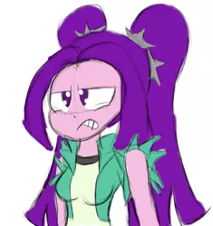 Size: 1135x1206 | Tagged: safe, artist:mildockart, derpibooru import, aria blaze, equestria girls, angry, annoyed, solo, speed draw