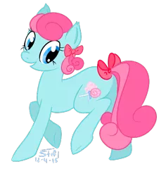 Size: 560x620 | Tagged: safe, artist:forrestfyer, derpibooru import, oc, oc:sugarswirls, unofficial characters only, earth pony, pony, bow, candy, cotton candy, food, hair bow, lollipop, solo