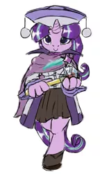 Size: 540x860 | Tagged: anthro, artist:brownie-bytes, clothes, crossover, derpibooru import, final fantasy, safe, sage, simple background, solo, starlight glimmer, white background