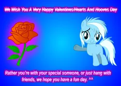 Size: 1538x1090 | Tagged: artist:darktailsko, card, colt, derpibooru import, flower, hasbro, hearts and hooves day, male, my little pony, oc, oc:speedy, rose, safe, solo, the hub, unofficial characters only, valentine's day