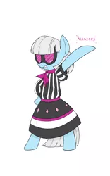 Size: 1600x2560 | Tagged: safe, artist:trickydick, derpibooru import, photo finish, pony, bipedal, clothes, dress, fashion, magicks, solo, sunglasses