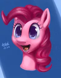 Size: 540x683 | Tagged: safe, artist:draconidsmxz, derpibooru import, pinkie pie, earth pony, pony, open mouth, portrait, solo