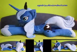 Size: 1024x694 | Tagged: artist:agatrix, derpibooru import, irl, life size, photo, plushie, princess luna, prone, s1 luna, safe, solo