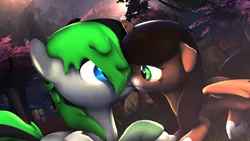 Size: 1920x1080 | Tagged: safe, artist:star-lightstarbright, derpibooru import, oc, oc:granite streak, oc:savannah reed, unofficial characters only, alicorn, pegasus, pony, 3d, couple, female, kissing, male, shipping, straight