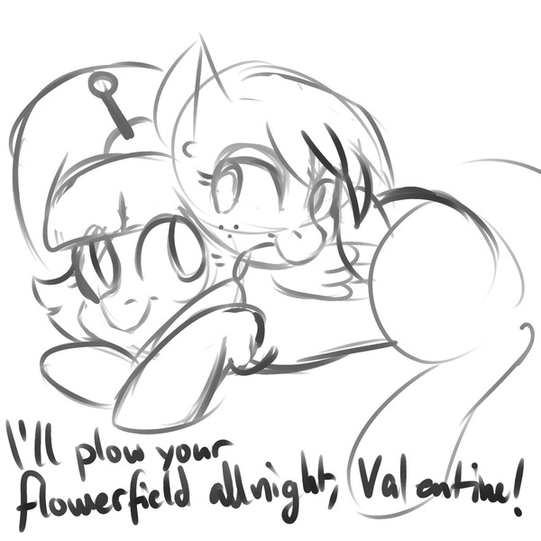 Size: 1280x1280 | Tagged: artist:whale, big macintosh, blossomac, blossomforth, derpibooru import, female, lesbian, macareina, rule 63, safe, shipping, sketch, valentine