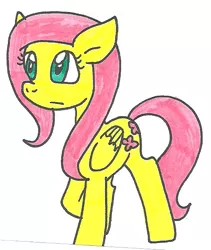 Size: 502x595 | Tagged: artist:cmara, derpibooru import, fluttershy, safe, solo, traditional art